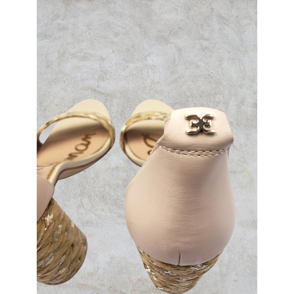 NWT Sam Edelman Yoana Sand Raffia Block Heel Ankle Strap Sandals Womens 10M - Picture 5 of 9